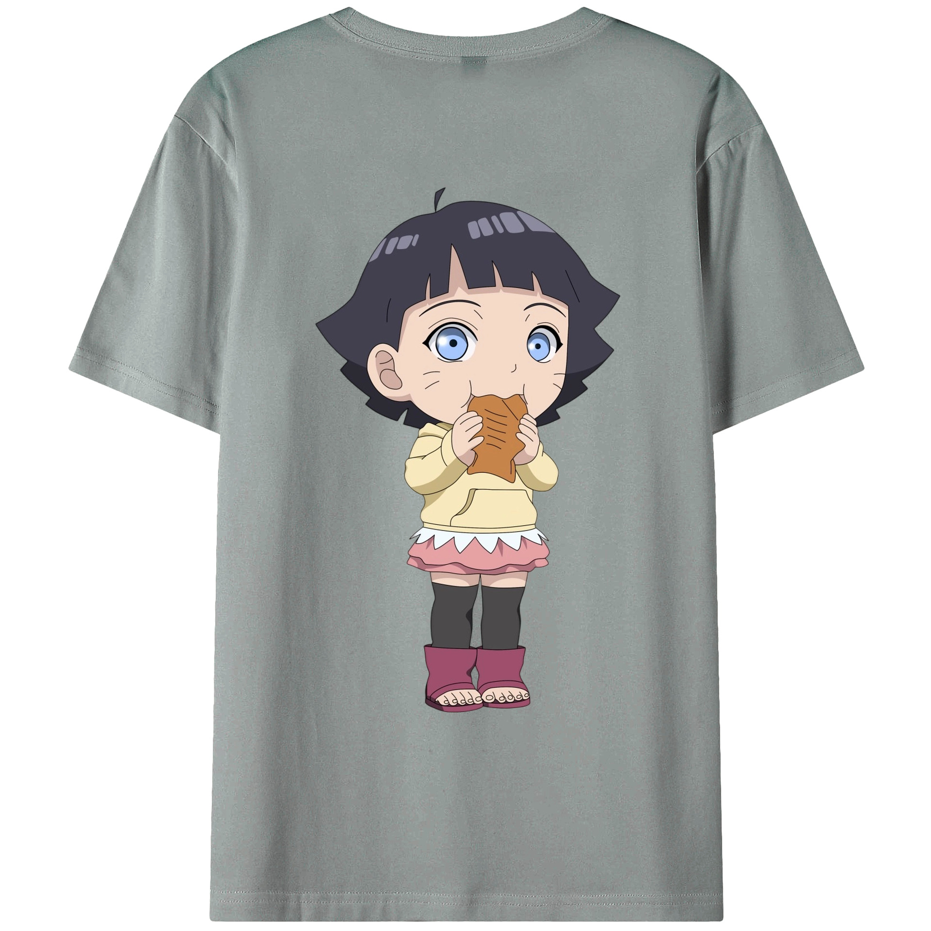 （画像用） NARUTO -ナルト- うずまき ヒマワリ Uzumaki Himawari 綿100％ メンズ半袖Tシャツ（バックプリント） 通気性